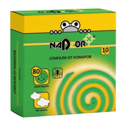 Спирали от комаров бездымные 10 шт., NADZOR, 22664 Спирали от комаров бездымные 10 шт., NADZOR, 22664