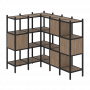 Loft Угловой внутренний стеллаж наборный VR.L-30 Дуб аризона/Чёрный металл 1278*1278*1458