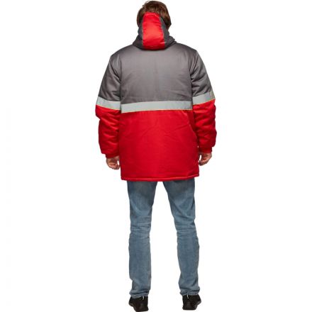 Куртка рабочая зимняя муж з43-КУ сер/красн (р.64-66) 170-176(серия З)