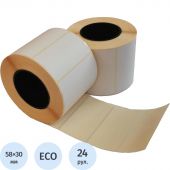 Термоэтикетки Новотрейд 58х30 мм Eco без печати (24 рулона по 900 этикеток)