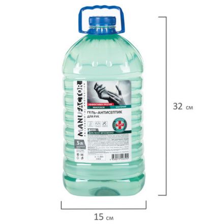 Антисептик-гель для рук спиртосодержащий (70%) 5 л MANUFACTOR, дезинфицирующий, N30858 Антисептик-гель для рук спиртосодержащий (70%) 5 л MANUFACTOR, дезинфицирующий, N30858