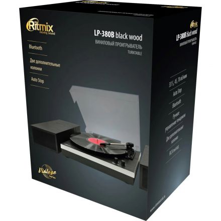 Виниловый проигрыватель Ritmix LP-380B Black wood Виниловый проигрыватель Ritmix LP-380B Black wood