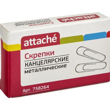 Скрепки Attache металлические овальные без покрытия 28 мм (100 штук в упаковке) Скрепки Attache металлические овальные без покрытия 28 мм (100 штук в упаковке)