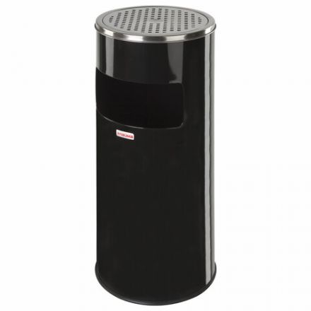 Урна с пепельницей 27 литров, 600х250 мм, нержавеющая сталь, черная, LAIMA PROFESSIONAL, 606300