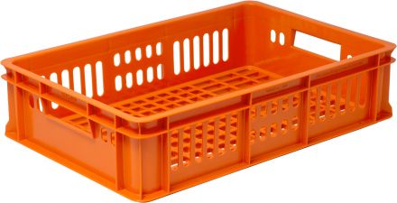 Ящик 600х400х150 мороз. с перфорацией  оранжевый