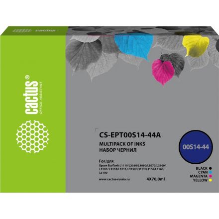 Чернила Cactus CS-EPT00S14-44A 103 набор 4x70 мл для Epson L1110/L3100