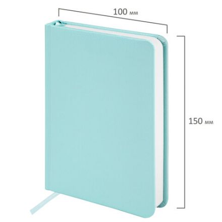 Ежедневник недатированный МАЛЫЙ ФОРМАТ А6 (100x150 мм) BRAUBERG "Profile", балакрон, 136 л., мятный, 111692 Ежедневник недатированный МАЛЫЙ ФОРМАТ А6 (100x150 мм) BRAUBERG "Profile", балакрон, 136 л., мятный, 111692