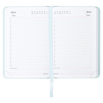 Ежедневник недатированный МАЛЫЙ ФОРМАТ А6 (100x150 мм) BRAUBERG "Profile", балакрон, 136 л., мятный, 111692 Ежедневник недатированный МАЛЫЙ ФОРМАТ А6 (100x150 мм) BRAUBERG "Profile", балакрон, 136 л., мятный, 111692