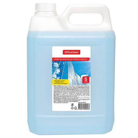 Средство для мытья стекол и зеркал OfficeClean Профессиональное, с изопропиловым спиртом, 5 л, канистра