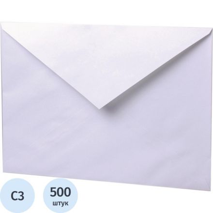 Конверт в упаковке Белый С3(330х410мм)треуг кл,100г/м2,без клея,500шт/уп