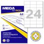 Этикетки самоклеящиеся ProMega label basic 70x37 мм 24 штуки на листе белые (100 листов в упаковке)