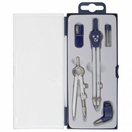 Готовальня BRAUBERG "Student Oxford", 5 предметов циркуль + кронциркуль, держатель, грифель, точилка, 210338 Готовальня BRAUBERG "Student Oxford", 5 предметов циркуль + кронциркуль, держатель, грифель, точилка, 210338