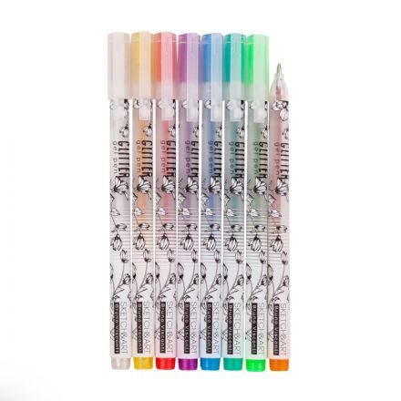 Набор гелевых ручек SKETCH&ART Uni Write.GLITTER 1мм, блестки, 8цв 20-0309 Набор гелевых ручек SKETCH&ART Uni Write.GLITTER 1мм, блестки, 8цв 20-0309