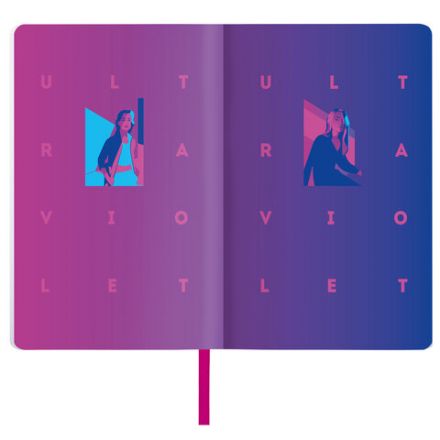 Ежедневник недатированный А5 (138х213 мм), BRAUBERG VISTA, под кожу, гибкий, 136 л., "Ultraviolet", 111990