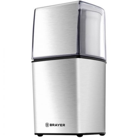 Кофемолка BRAYER BR1181, 2 ножа для мяг. и твер., 70 г.,Мощн. 200 Вт, нерж Кофемолка BRAYER BR1181, 2 ножа для мяг. и твер., 70 г.,Мощн. 200 Вт, нерж