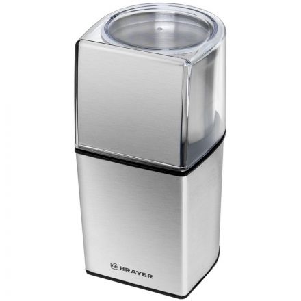 Кофемолка BRAYER BR1181, 2 ножа для мяг. и твер., 70 г.,Мощн. 200 Вт, нерж Кофемолка BRAYER BR1181, 2 ножа для мяг. и твер., 70 г.,Мощн. 200 Вт, нерж