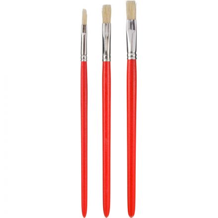 Кисть набор 3 шт КОМУС Три Богатыря щетина плоская №4,8,10