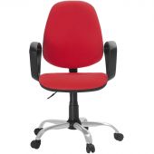 Кресло FA_EChair-222 PC ткань красная ТК12, Silver
