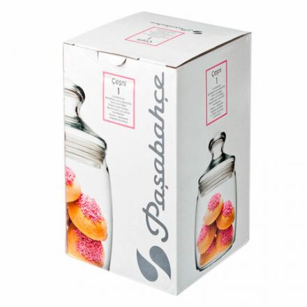 Банка для сыпучих продуктов, с крышкой, 920 мл, стекло, PASABAHCE "ЧЕШНИ", фирменная подарочная упаковка, 97560