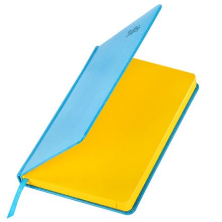 Ежедневник датированный 2026, А5, 138x213 мм, BRAUBERG "Rainbow", под кожу, бирюзовый, 117076