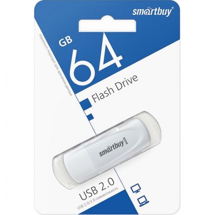 Флеш-память SmartBuy UFD 2.0 064GB Scout White (SB064GB2SCW)