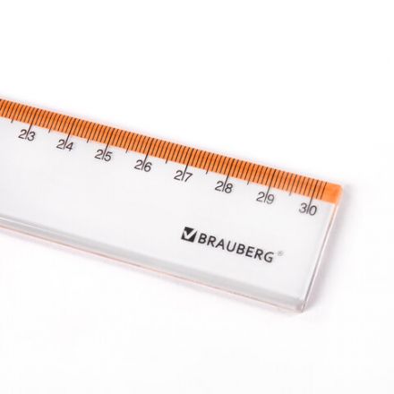 Линейка пластиковая 30 см BRAUBERG "FRESH ZONE", прозрачная, с оранжевой шкалой, 210759 Линейка пластиковая 30 см BRAUBERG "FRESH ZONE", прозрачная, с оранжевой шкалой, 210759