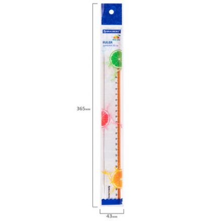 Линейка пластиковая 30 см BRAUBERG "FRESH ZONE", прозрачная, с оранжевой шкалой, 210759 Линейка пластиковая 30 см BRAUBERG "FRESH ZONE", прозрачная, с оранжевой шкалой, 210759