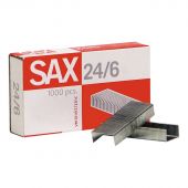 Скобы для степлера N24/6 SAX оцинкованные (2-30 лист.) 1000 шт в упаковке