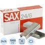 Скобы для степлера №24/6 Sax оцинкованные (1000 штук в упаковке)