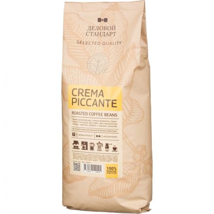 Кофе натуральный жареный в зернах Деловой Стандарт Piccante Crema, 1кг Кофе натуральный жареный в зернах Деловой Стандарт Piccante Crema, 1кг