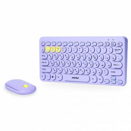 Набор беспроводной SMARTBUY 510590, клавиатура, мышь 2 кнопки + 1 колесо, фиолетовая, SBC-510590AG-V Набор беспроводной SMARTBUY 510590, клавиатура, мышь 2 кнопки + 1 колесо, фиолетовая, SBC-510590AG-V