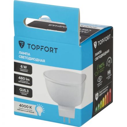 Лампа светодиодная Topfort GU5.3 12V 6W 4000K