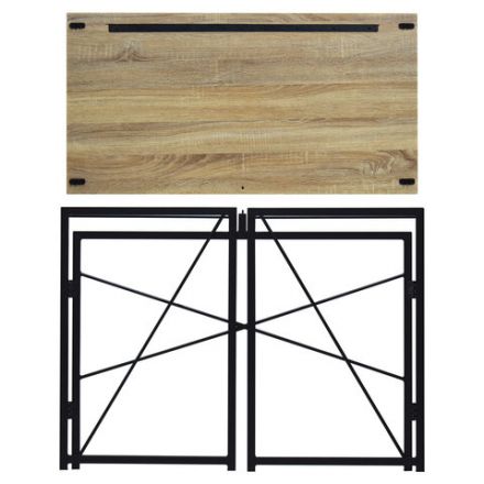 Стол на металлокаркасе BRABIX "LOFT CD-002", 1000х500х750 мм, складной, цвет дуб натуральный, 641214