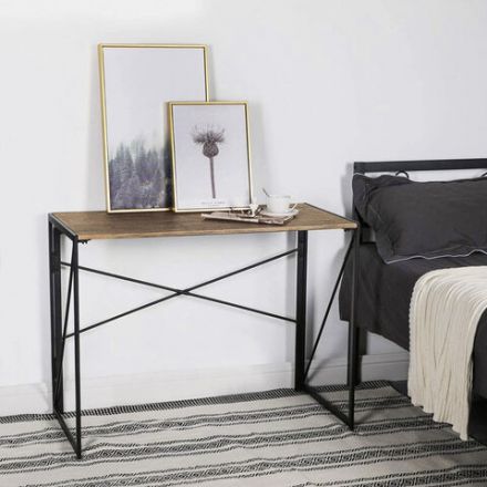 Стол на металлокаркасе BRABIX "LOFT CD-002", 1000х500х750 мм, складной, цвет дуб натуральный, 641214