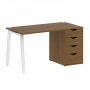 Home Office Стол письменный VR.SP-3-138.4.A Орех/Белый металл 1380*720*750