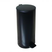 Ведро для мусора с педалью 30 л оцинкованная сталь черное (25х60 см)