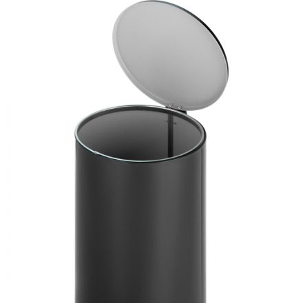 Ведро для мусора с педалью 30 л оцинкованная сталь черное (25х60 см)