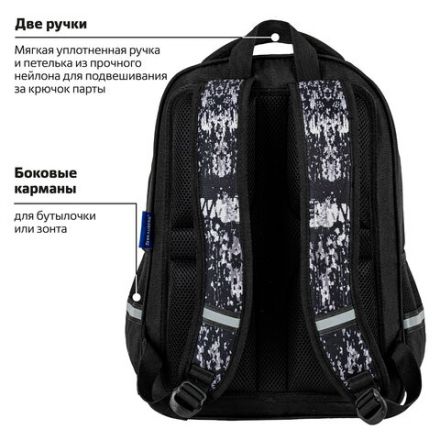 Рюкзак BRAUBERG SOFT, 2 отделения, 3 кармана, "Don't be afraid", СВЕТЯЩИЙСЯ, 40х31х15 см, 271364