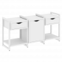 Loft Тумба на регулируемых опорах наборная. Вариант №6 VR.L-TN-6.O Белый бриллиант/Белый металл 1440*460*719