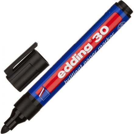 Маркер перманентный пигментный Edding E-30/001 черный (толщина линии 1.5-3 мм) Маркер перманентный пигментный Edding E-30/001 черный (толщина линии 1.5-3 мм)