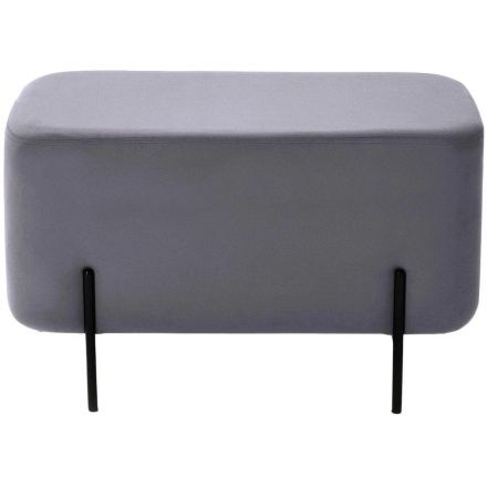 Пуф ЭТ_Gloria овальный,тк.велюр,серый (14125)