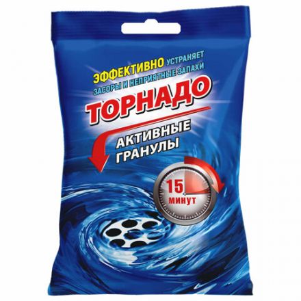 Средство для прочистки канализационных труб в гранулах 70 г, КРОТ "Торнадо", активные гранулы, 4000029 Средство для прочистки канализационных труб в гранулах 70 г, КРОТ "Торнадо", активные гранулы, 4000029