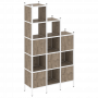 Loft Прямой стеллаж наборный VR.L-22 Тиквуд тёмный/Белый металл 1278*446*2280