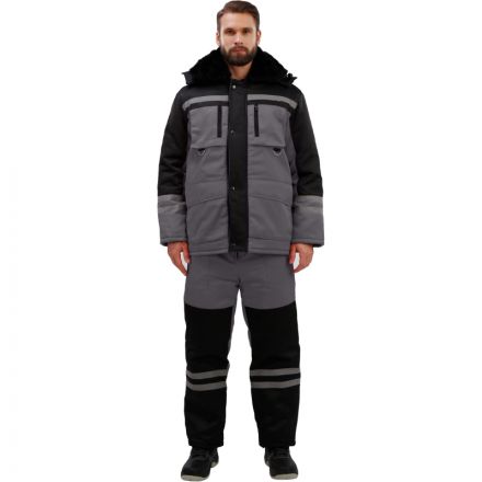 Костюм рабочий зимний муж з03-КПК сер/черн (р.48-50) 158-164 Костюм рабочий зимний муж з03-КПК сер/черн (р.48-50) 158-164