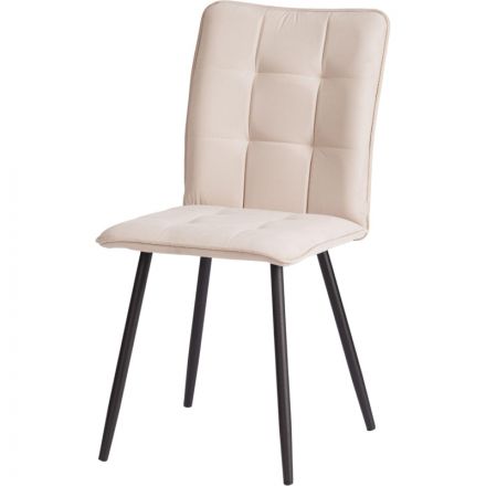 Стул Комус Мебель Flame велюр , 41х55х89, бежевый/черный