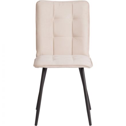 Стул Комус Мебель Flame велюр , 41х55х89, бежевый/черный