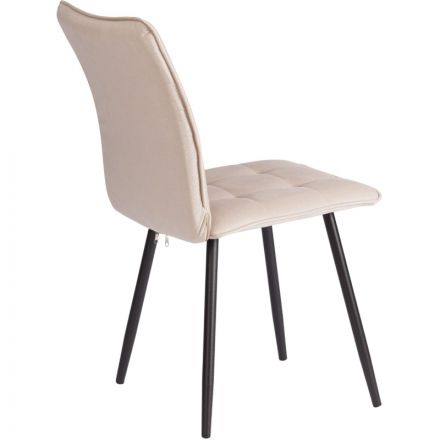 Стул Комус Мебель Flame велюр , 41х55х89, бежевый/черный