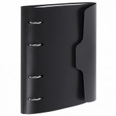 Тетрадь на кольцах А5 175х220 мм, 120 л., пластик, на липучке, с разделителями, BRAUBERG, Черный, 404637 Тетрадь на кольцах А5 175х220 мм, 120 л., пластик, на липучке, с разделителями, BRAUBERG, Черный, 404637