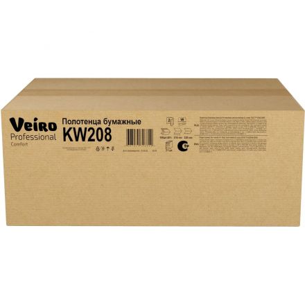 Полотенца бумажные W-сл Veiro Professional 2сл 150лист 21 пач/уп KW208_УГМК