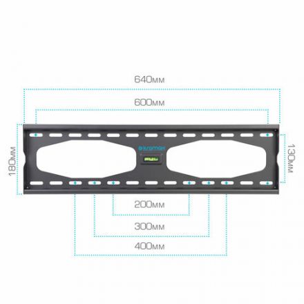 Кронштейн-крепление для ТВ настенный KROMAX STAR-11, VESA 75-600/400, 32-65", 0 степеней свободы, до 50 кг, серый, 20159